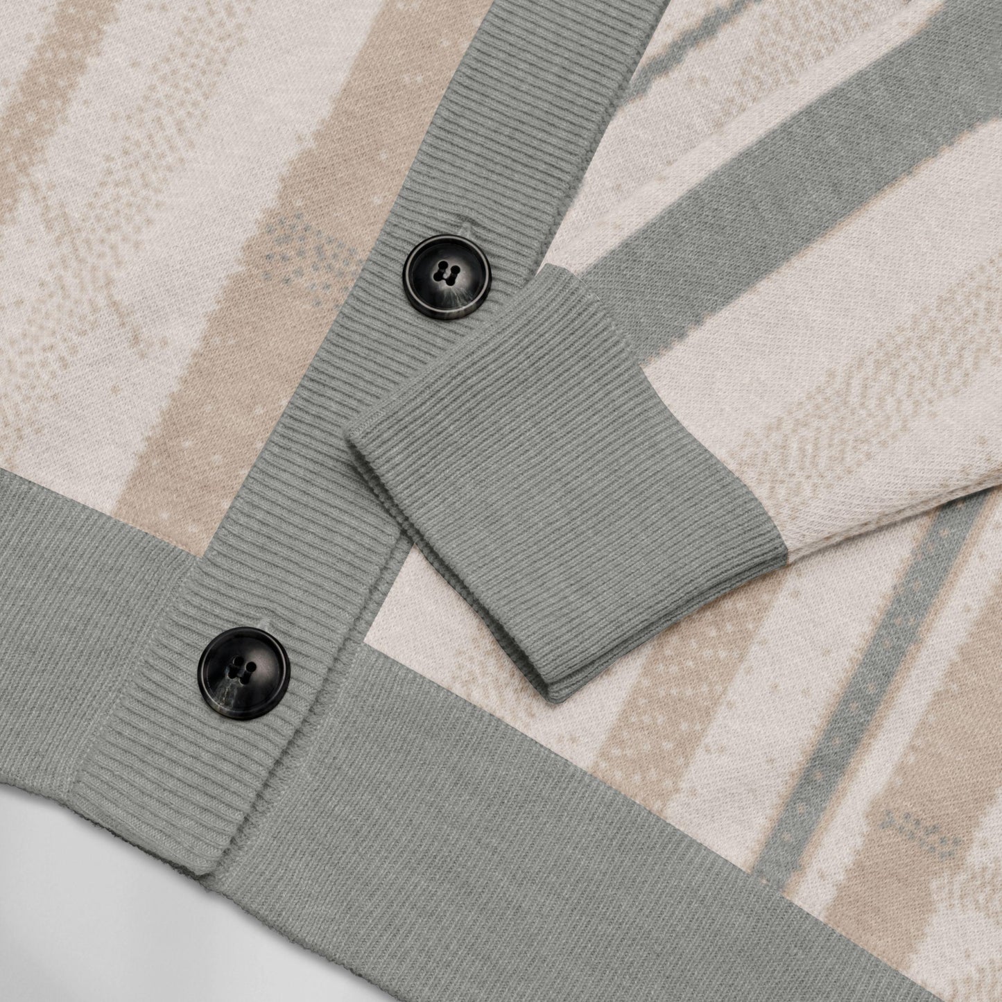Sage Grove Bamboo Knit Cardigan — Japandi Botanical Take Sweater | Unisex Jacquard Knitwear