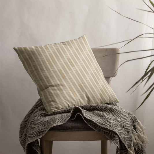 Golden Grove Bamboo Throw Pillow with Insert — Japandi Minimalist Geometric Cushion | Take Inspired