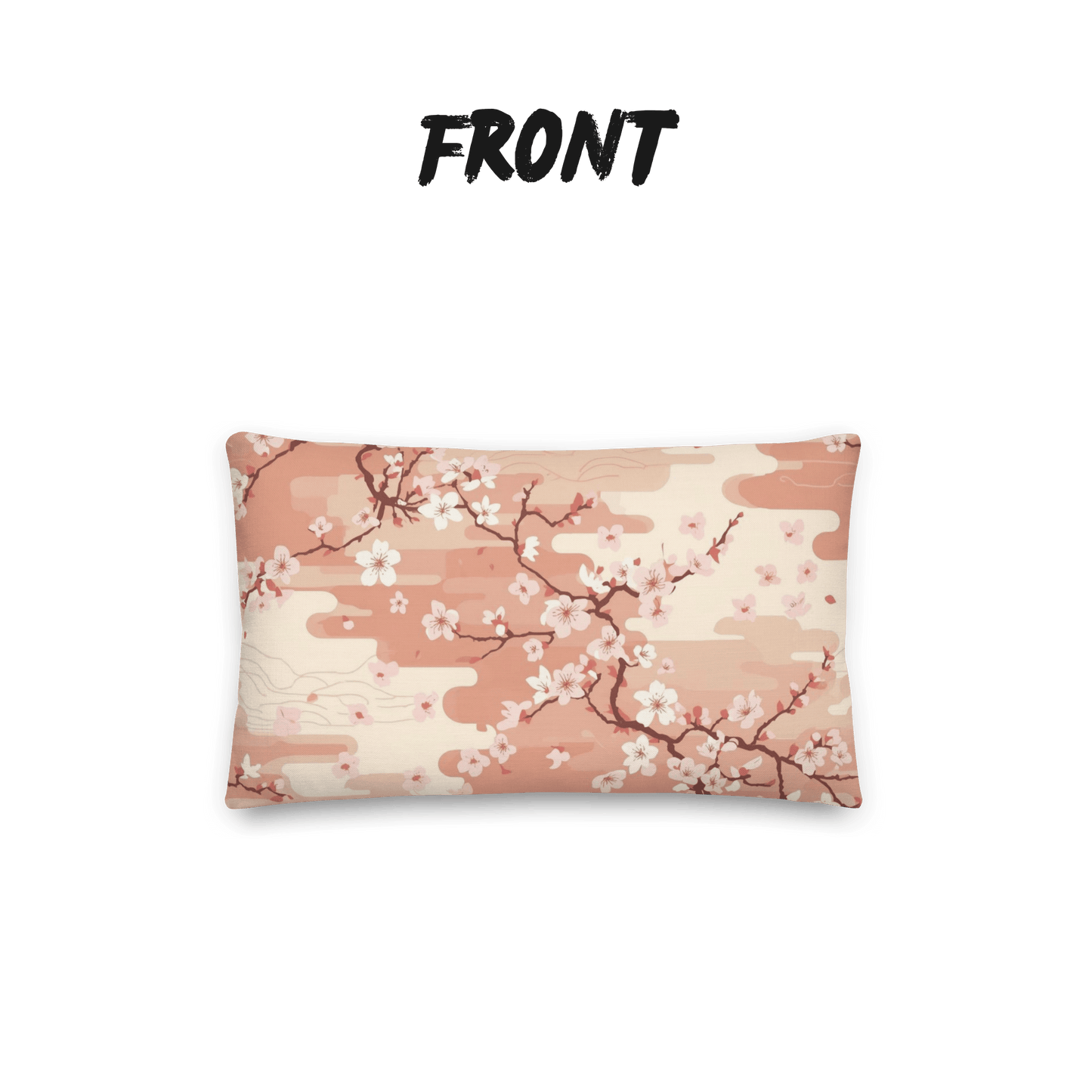 Sakura Cherry Blossom Throw Pillow with Insert — Japanese Floral Cushion | Japandi Botanical Home Decor
