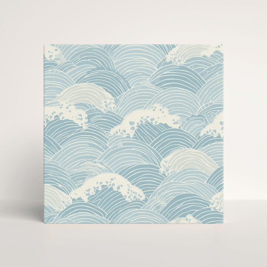 Seigaiha Wave Canvas Print — Japanese Ocean Wave Wall Art | Japandi Minimalist Large Wall Decor
