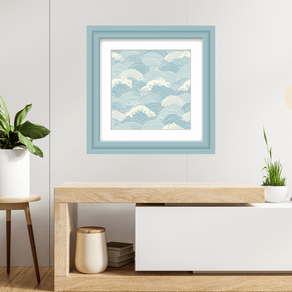 Seigaiha Wave Art Print — Japanese Ocean Wave Poster | Japandi Minimalist Wall Art