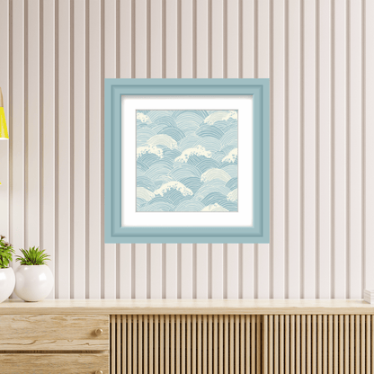 Seigaiha Wave Art Print — Japanese Ocean Wave Poster | Japandi Minimalist Wall Art