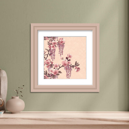 Blush Wisteria Sakura Fuji Art Print — Japanese Floral Wall Art Poster | Romantic Botanical