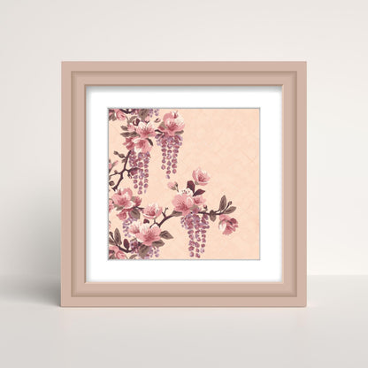 Blush Wisteria Sakura Fuji Art Print — Japanese Floral Wall Art Poster | Romantic Botanical