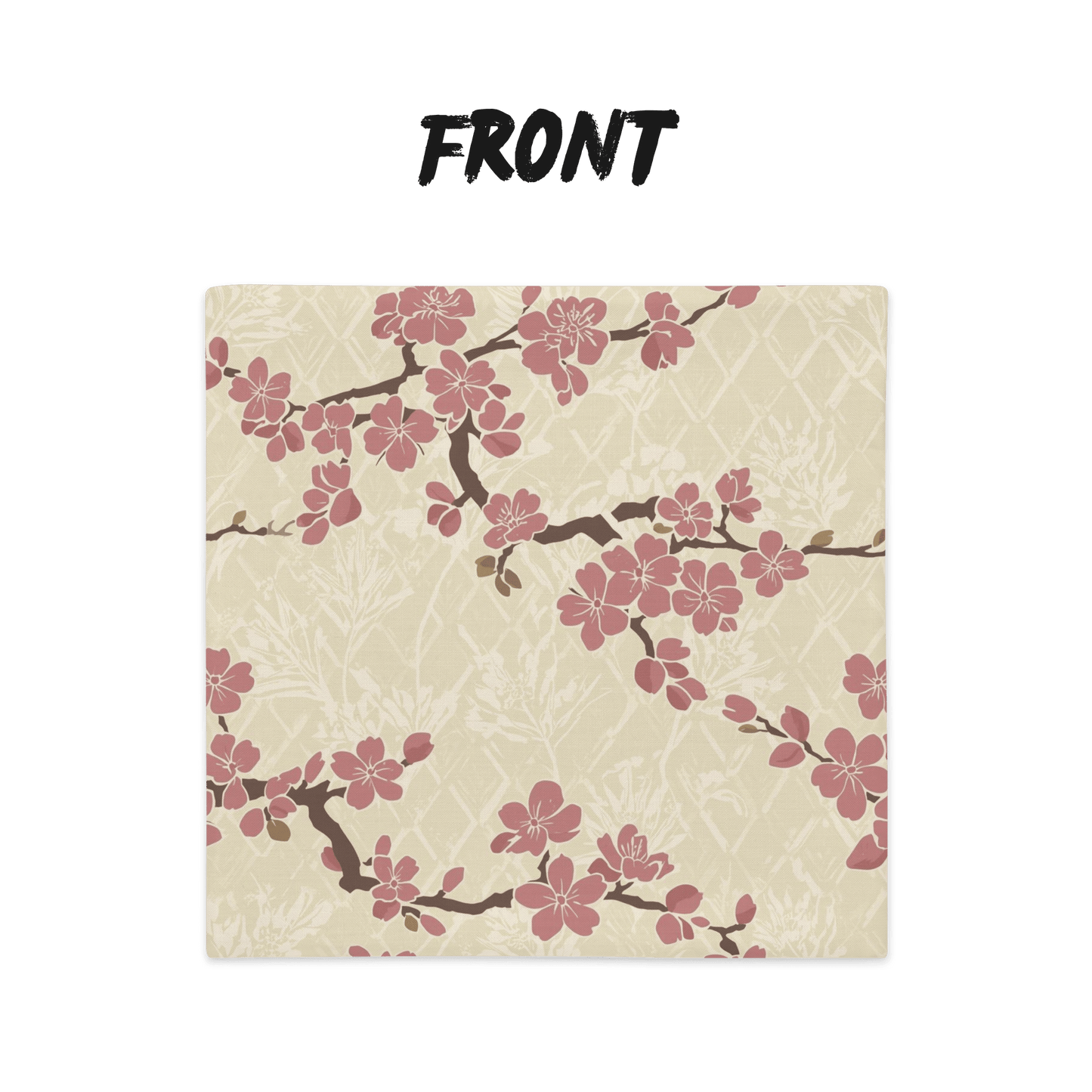 Plum Blossom Pillow Cover | Japanese Floral Throw Pillow Case | Dusty Rose Cream Pillow | Japanese Botanical Bedroom Decor Gift
