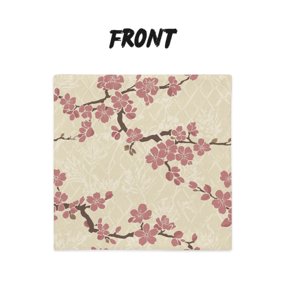 Plum Blossom Pillow Cover | Japanese Floral Throw Pillow Case | Dusty Rose Cream Pillow | Japanese Botanical Bedroom Decor Gift