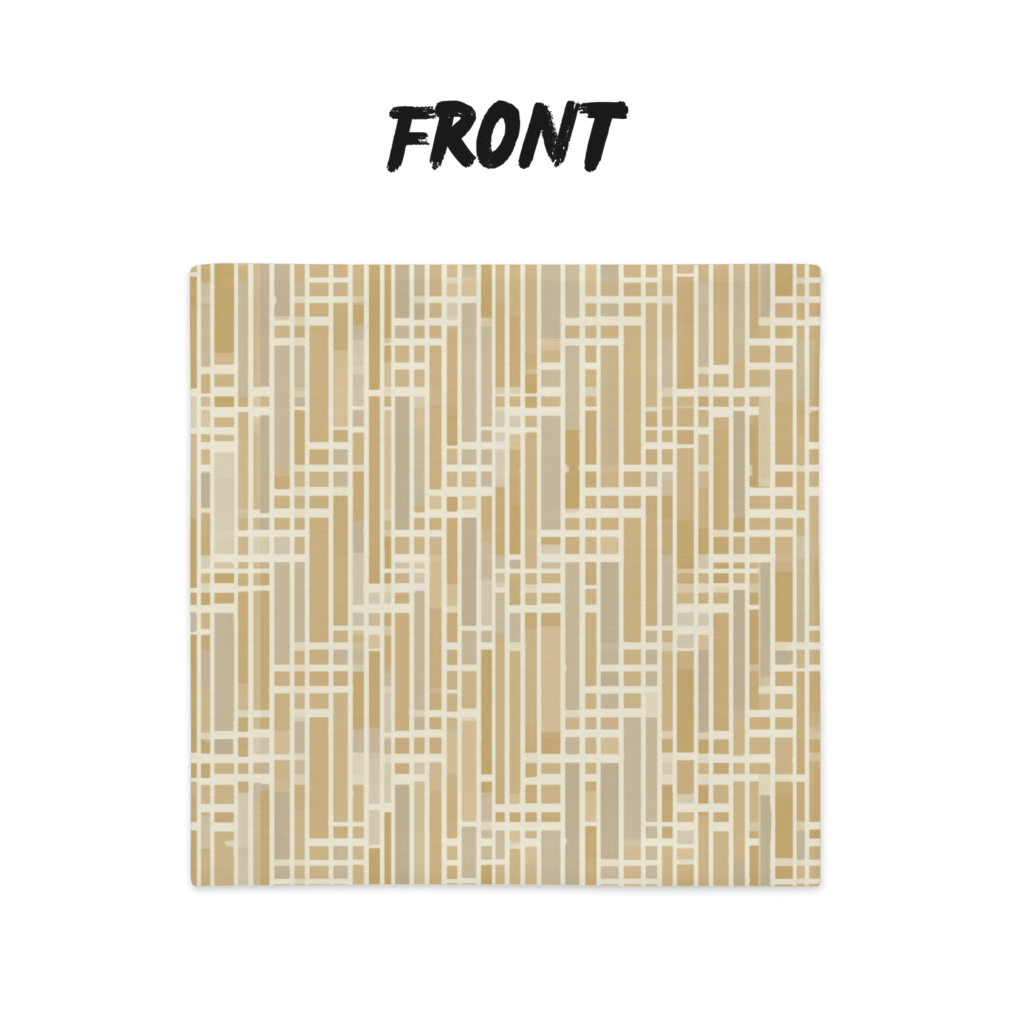 Honey Grid Throw Pillow Cover — Japandi Minimalist Geometric Cushion | Shoji Screen Inspired