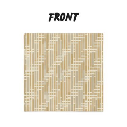 Honey Grid Throw Pillow Cover — Japandi Minimalist Geometric Cushion | Shoji Screen Inspired