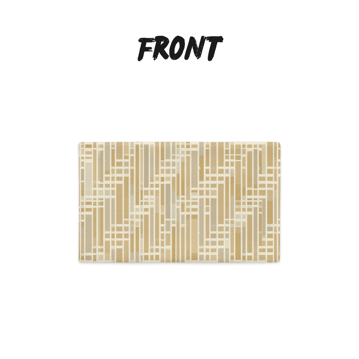 Honey Grid Throw Pillow Cover — Japandi Minimalist Geometric Cushion | Shoji Screen Inspired