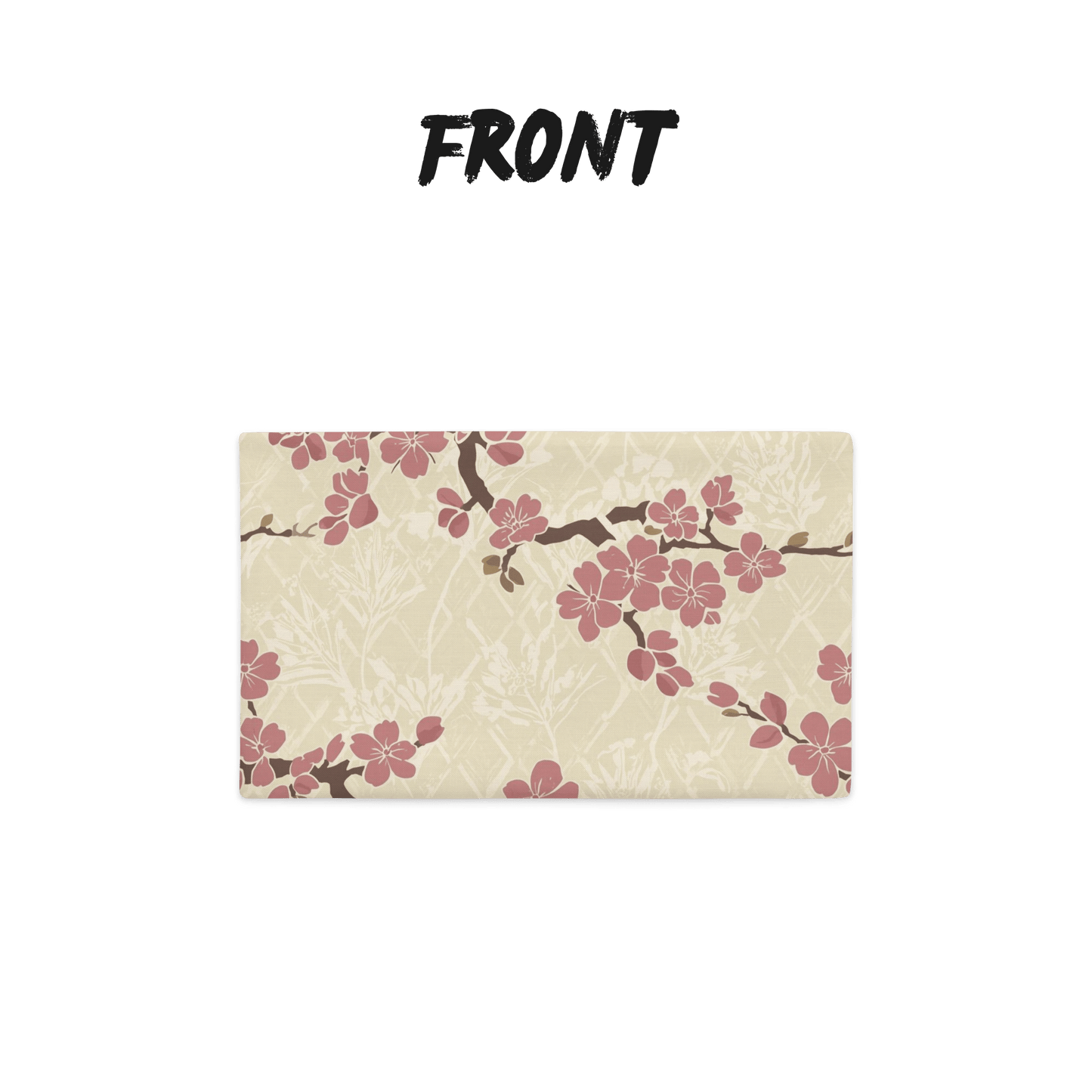 Plum Blossom Pillow Cover | Japanese Floral Throw Pillow Case | Dusty Rose Cream Pillow | Japanese Botanical Bedroom Decor Gift