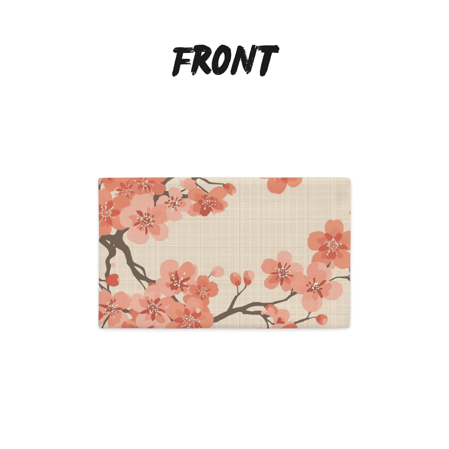Coral Bloom Sakura Throw Pillow Cover — Japanese Cherry Blossom Cushion | Large-Scale Botanical