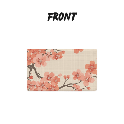 Coral Bloom Sakura Throw Pillow Cover — Japanese Cherry Blossom Cushion | Large-Scale Botanical