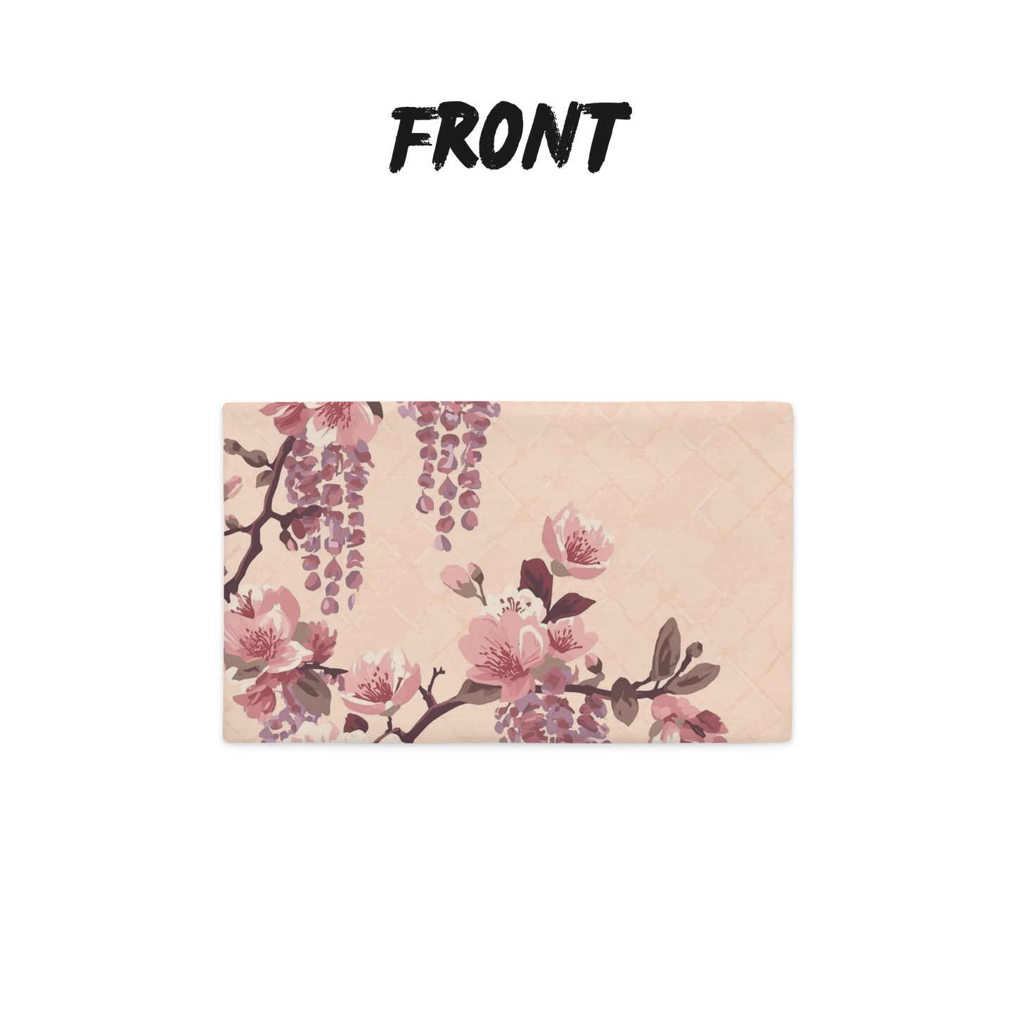 Blush Wisteria Sakura Fuji Throw Pillow Cover — Japanese Floral Cushion | Romantic Botanical