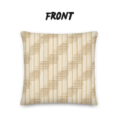 Japandi Minimalist Throw Pillow with Insert | Shoji Screen Geometric Pattern