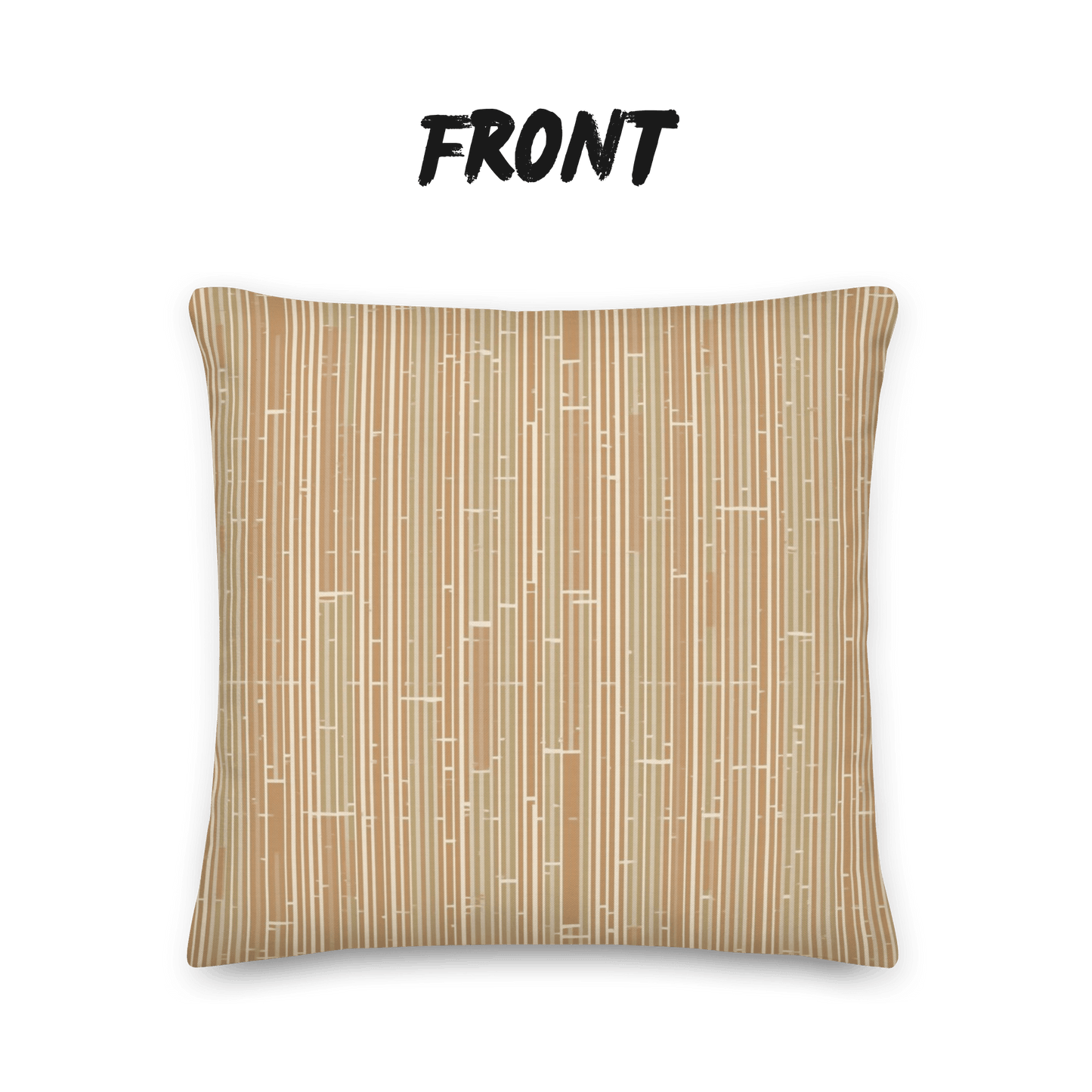 Caramel Grove Bamboo Throw Pillow with Insert — Japandi Minimalist Take Textile Cushion | Intimate Scale