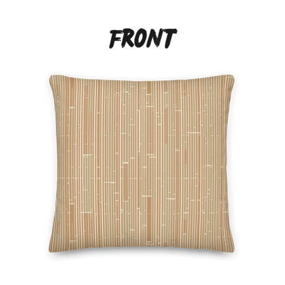 Caramel Grove Bamboo Throw Pillow with Insert — Japandi Minimalist Take Textile Cushion | Intimate Scale