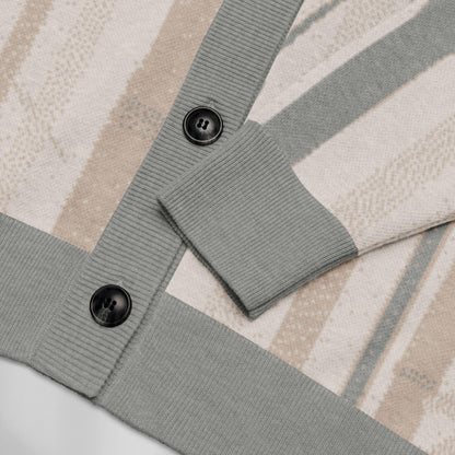 Sage Grove Bamboo Knit Cardigan — Japandi Botanical Take Sweater | Unisex Jacquard Knitwear