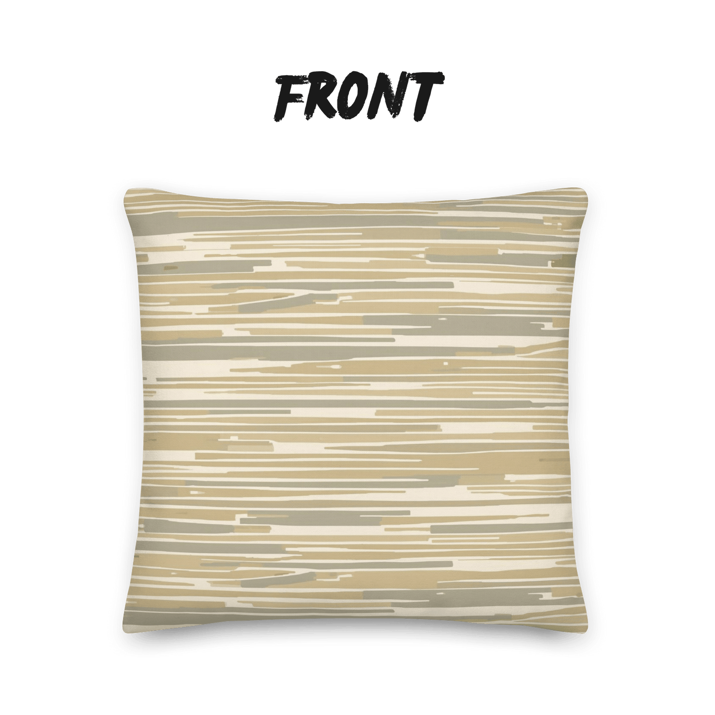 Drift Stone Throw Pillow with Insert — Japandi Minimalist Abstract Stripe Cushion