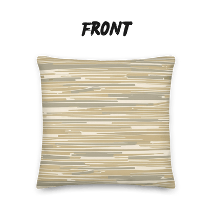 Drift Stone Throw Pillow with Insert — Japandi Minimalist Abstract Stripe Cushion