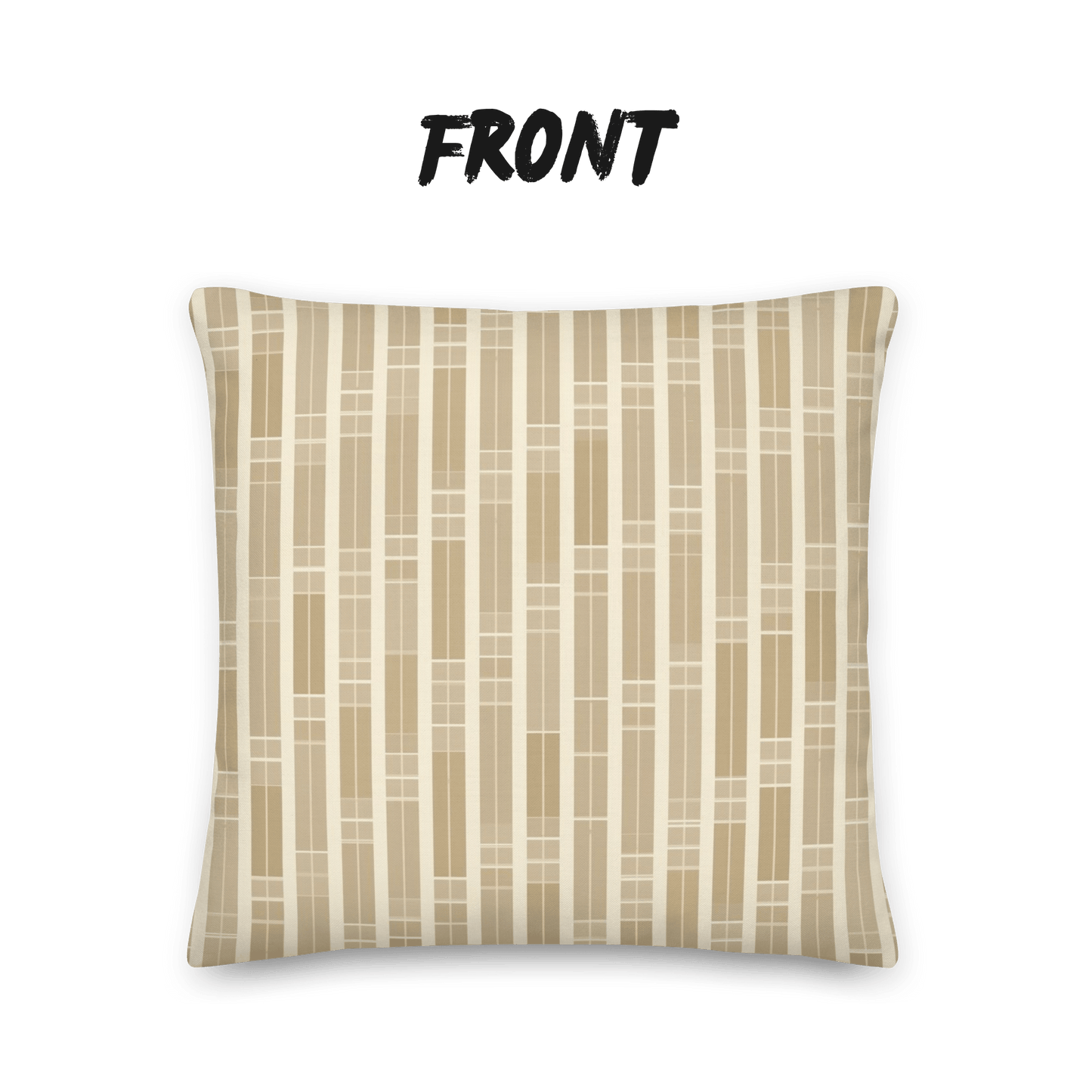 Golden Grove Bamboo Throw Pillow with Insert — Japandi Minimalist Geometric Cushion | Take Inspired