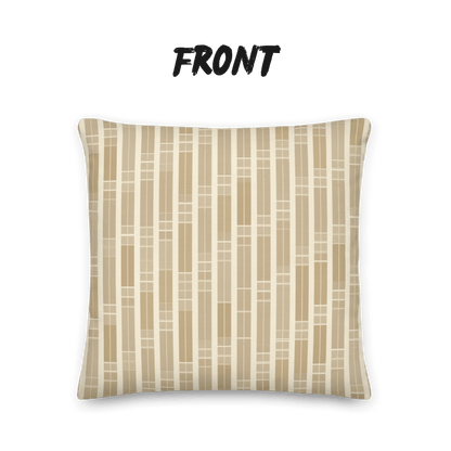 Golden Grove Bamboo Throw Pillow with Insert — Japandi Minimalist Geometric Cushion | Take Inspired