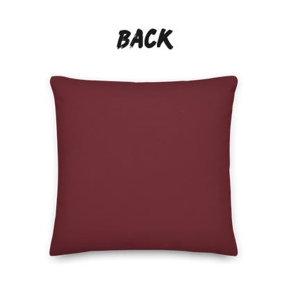 Sakura Wave Throw Pillow with Insert — Japanese Floral Seigaiha Cushion | Burgundy Tide
