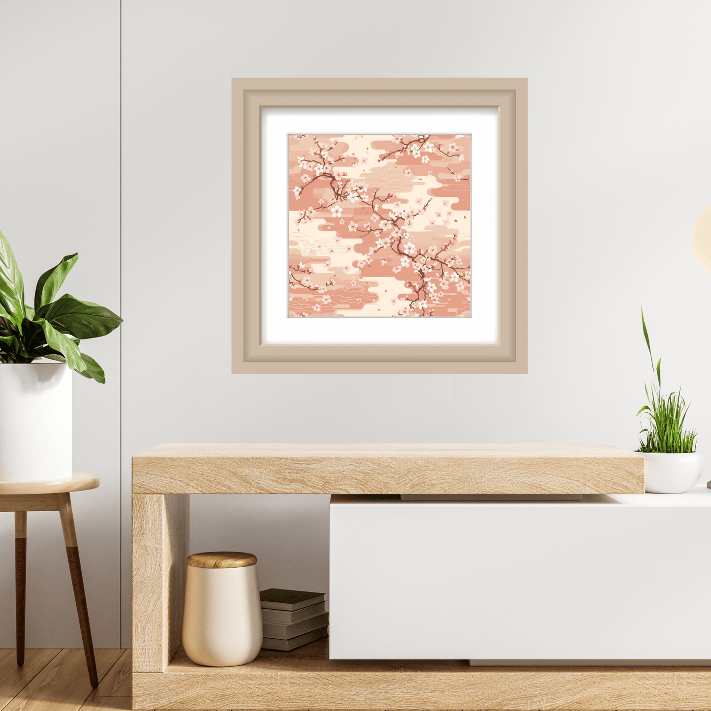 Sakura Cherry Blossom Art Print — Japanese Floral Wall Art Poster | Japandi Botanical Home Decor