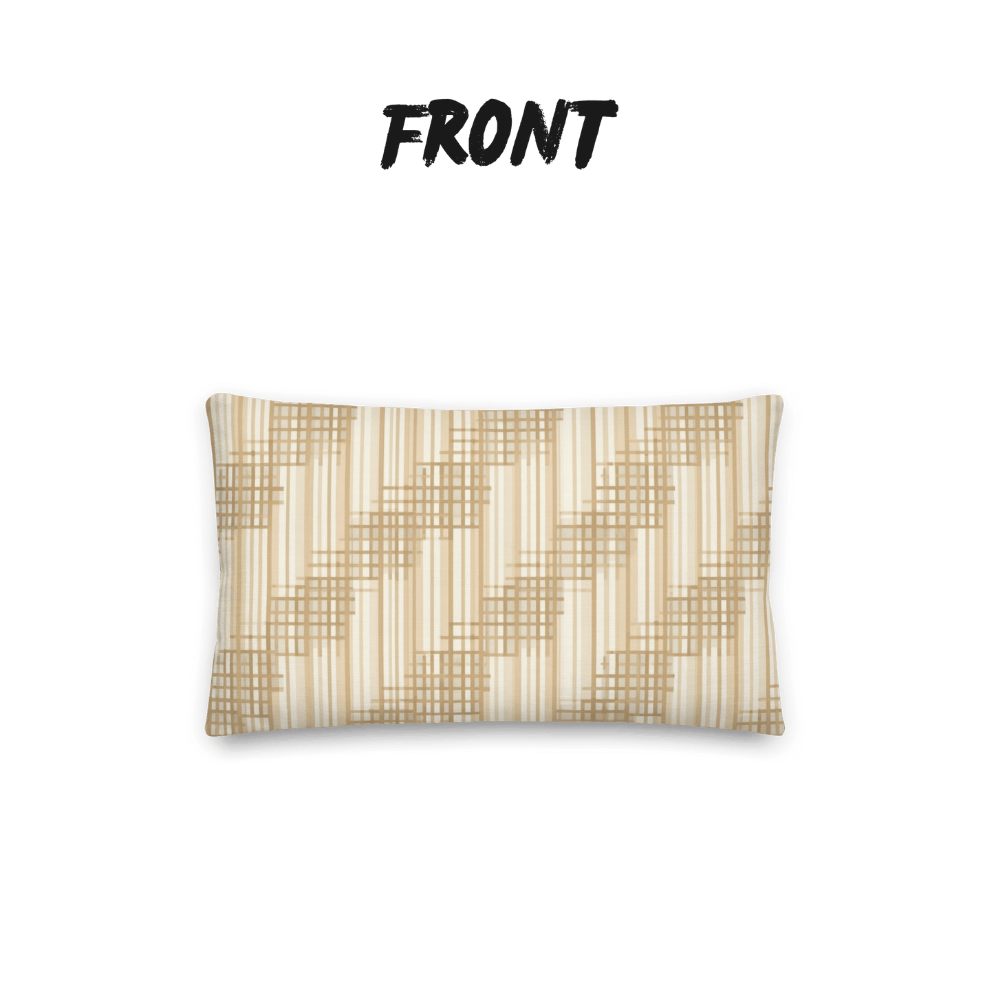 Japandi Minimalist Throw Pillow with Insert | Shoji Screen Geometric Pattern