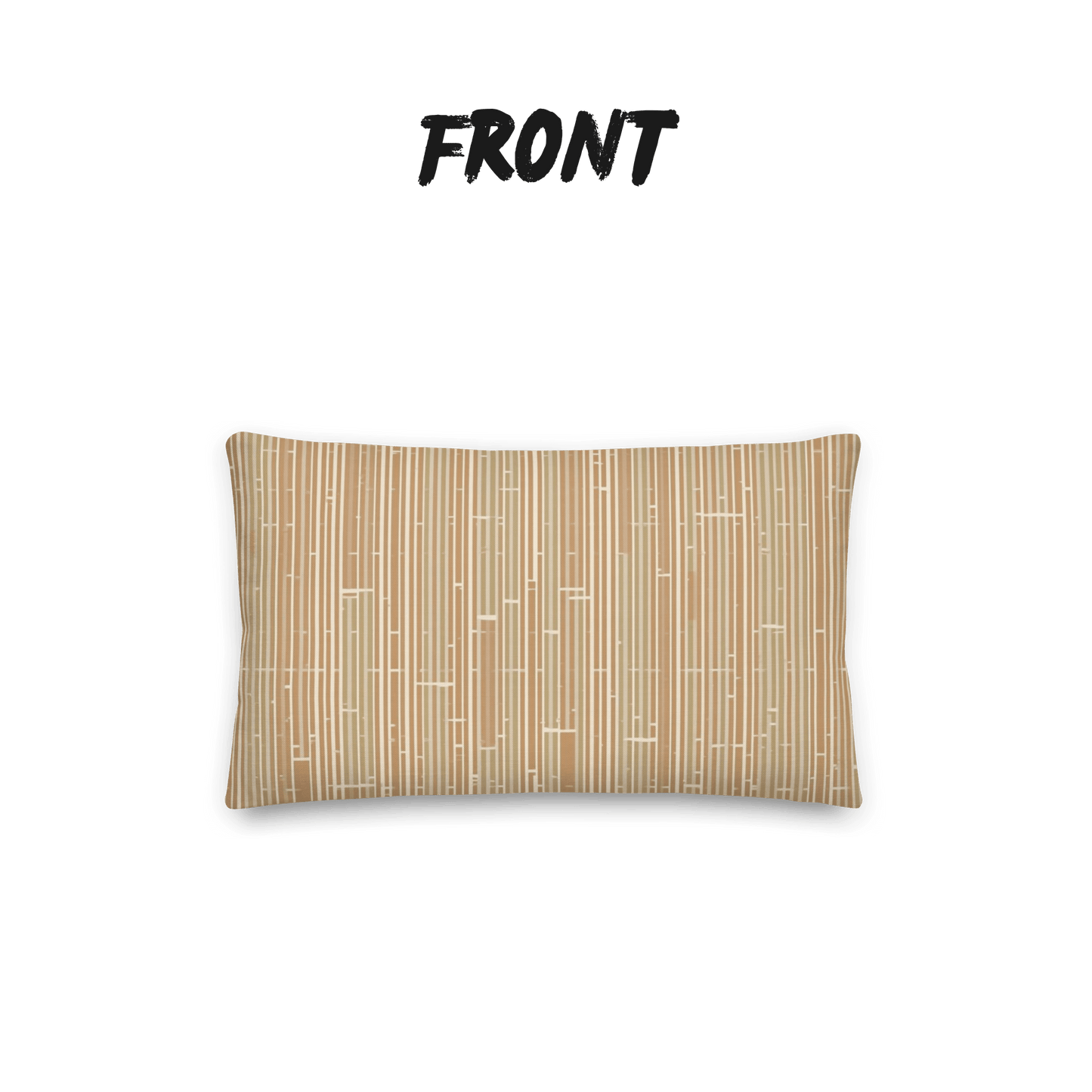 Caramel Grove Bamboo Throw Pillow with Insert — Japandi Minimalist Take Textile Cushion | Intimate Scale