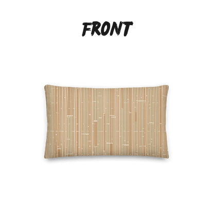 Caramel Grove Bamboo Throw Pillow with Insert — Japandi Minimalist Take Textile Cushion | Intimate Scale