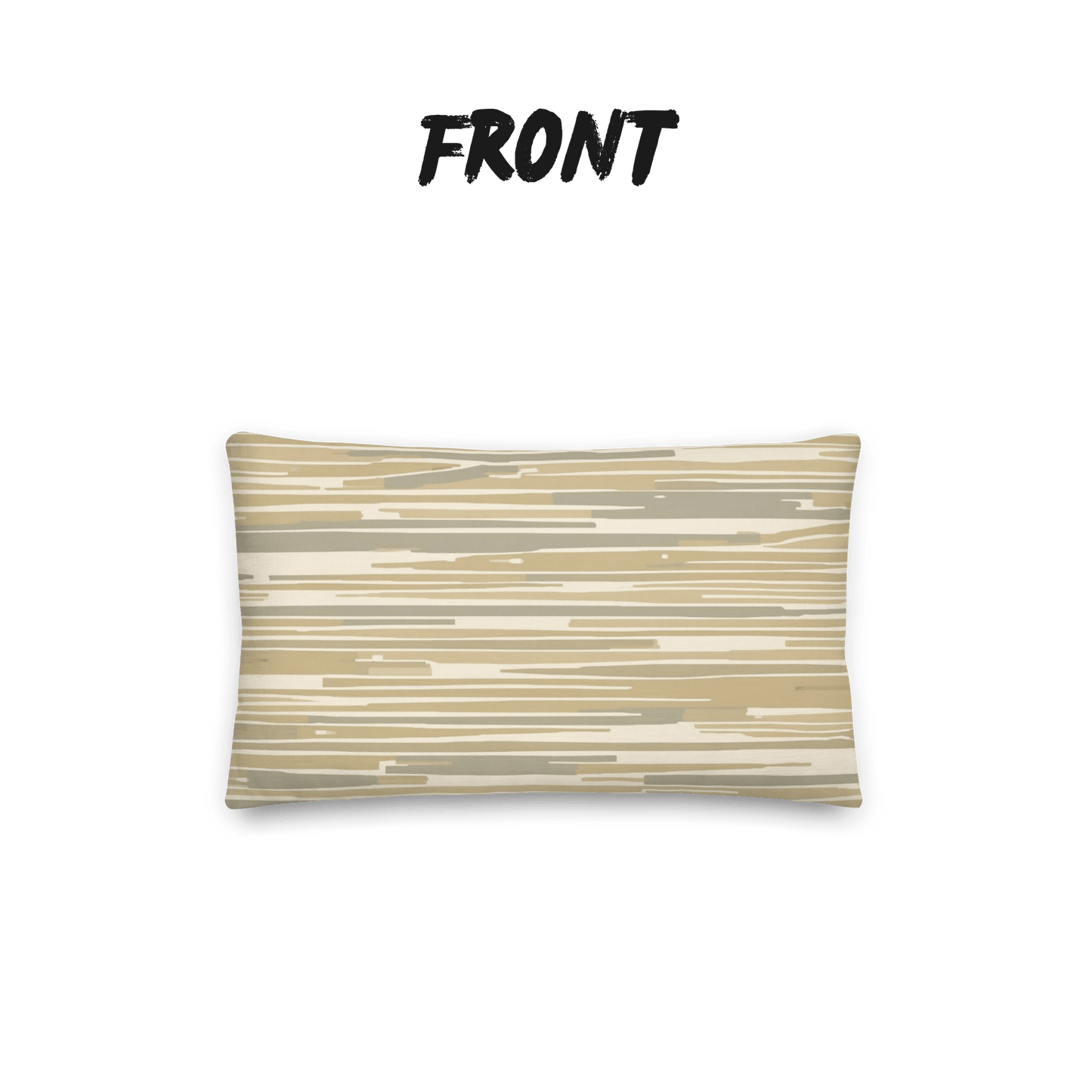 Drift Stone Throw Pillow with Insert — Japandi Minimalist Abstract Stripe Cushion