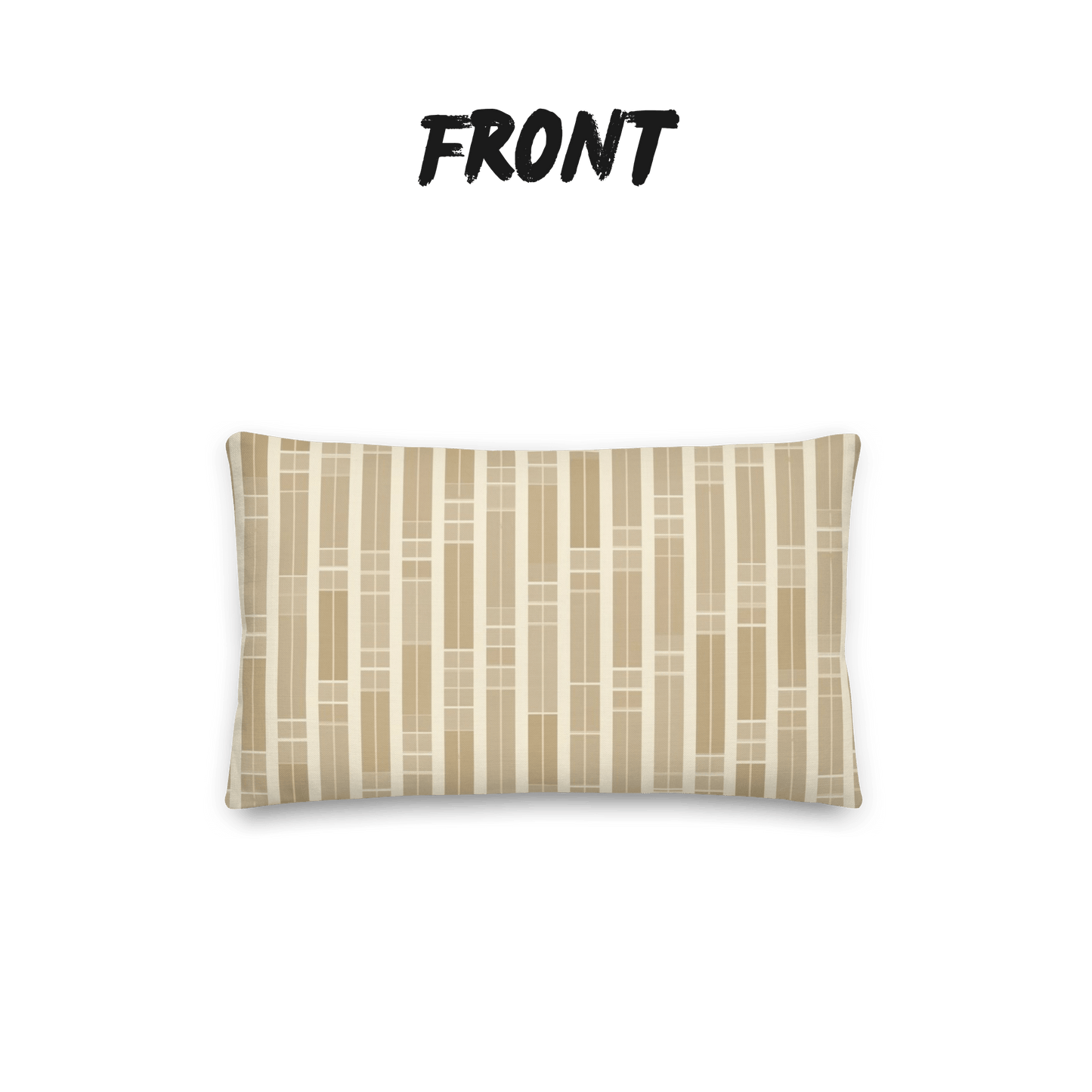 Golden Grove Bamboo Throw Pillow with Insert — Japandi Minimalist Geometric Cushion | Take Inspired