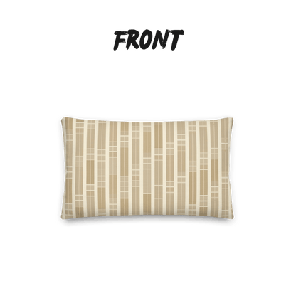Golden Grove Bamboo Throw Pillow with Insert — Japandi Minimalist Geometric Cushion | Take Inspired