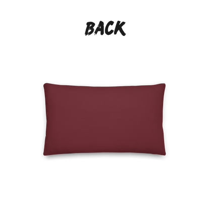 Sakura Wave Throw Pillow with Insert — Japanese Floral Seigaiha Cushion | Burgundy Tide
