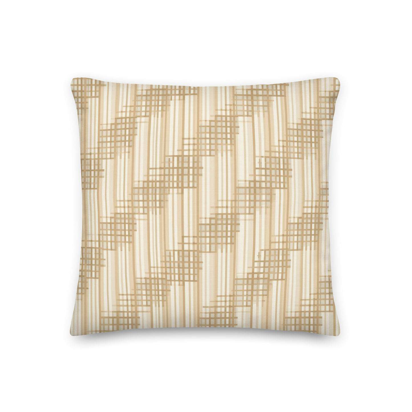 Japandi Minimalist Throw Pillow with Insert | Shoji Screen Geometric Pattern