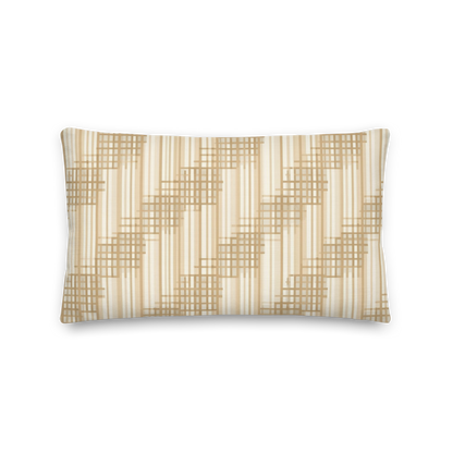 Japandi Minimalist Throw Pillow with Insert | Shoji Screen Geometric Pattern