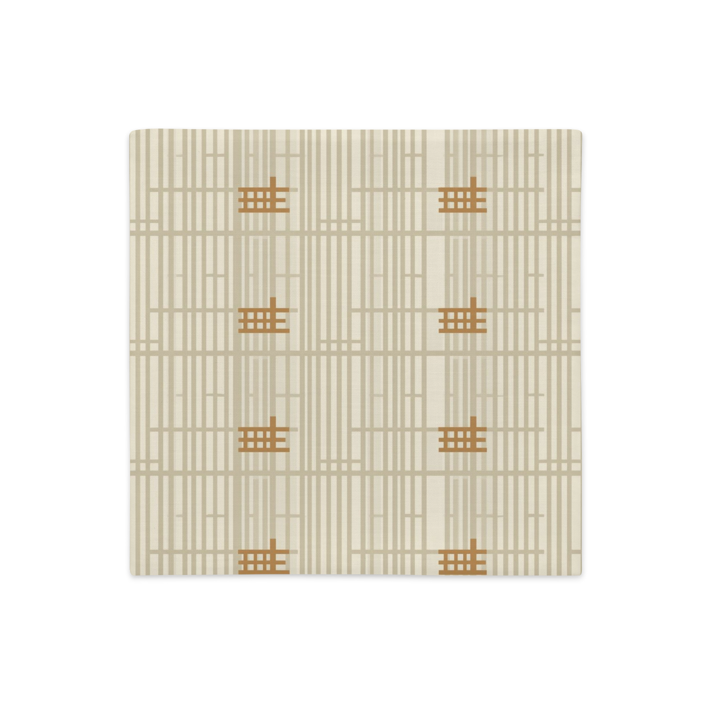 Shoji Screen Grid Throw Pillow Cover — Japandi Minimalist Geometric Cushion