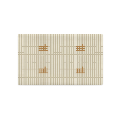 Shoji Screen Grid Throw Pillow Cover — Japandi Minimalist Geometric Cushion