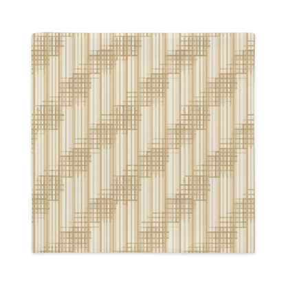 Japandi Minimalist Throw Pillow Cover | Shoji Screen Geometric Pattern