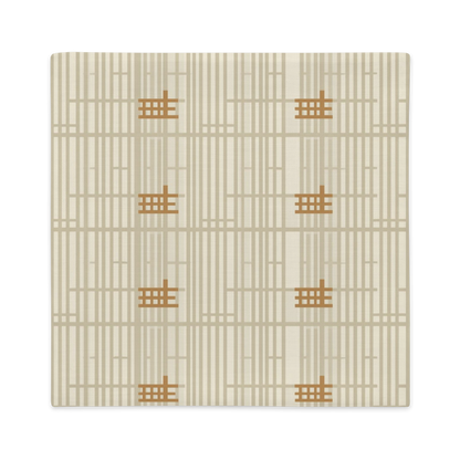 Shoji Screen Grid Throw Pillow Cover — Japandi Minimalist Geometric Cushion