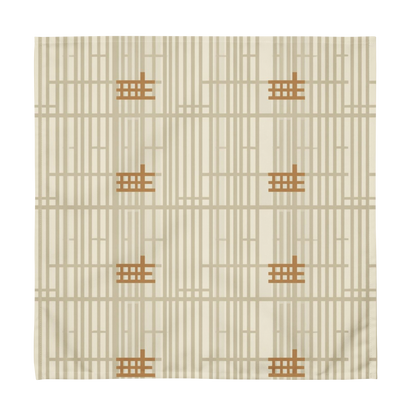 Shoji Screen Grid Cloth Napkins Set of 4 — Japandi Minimalist Geometric Table Linen