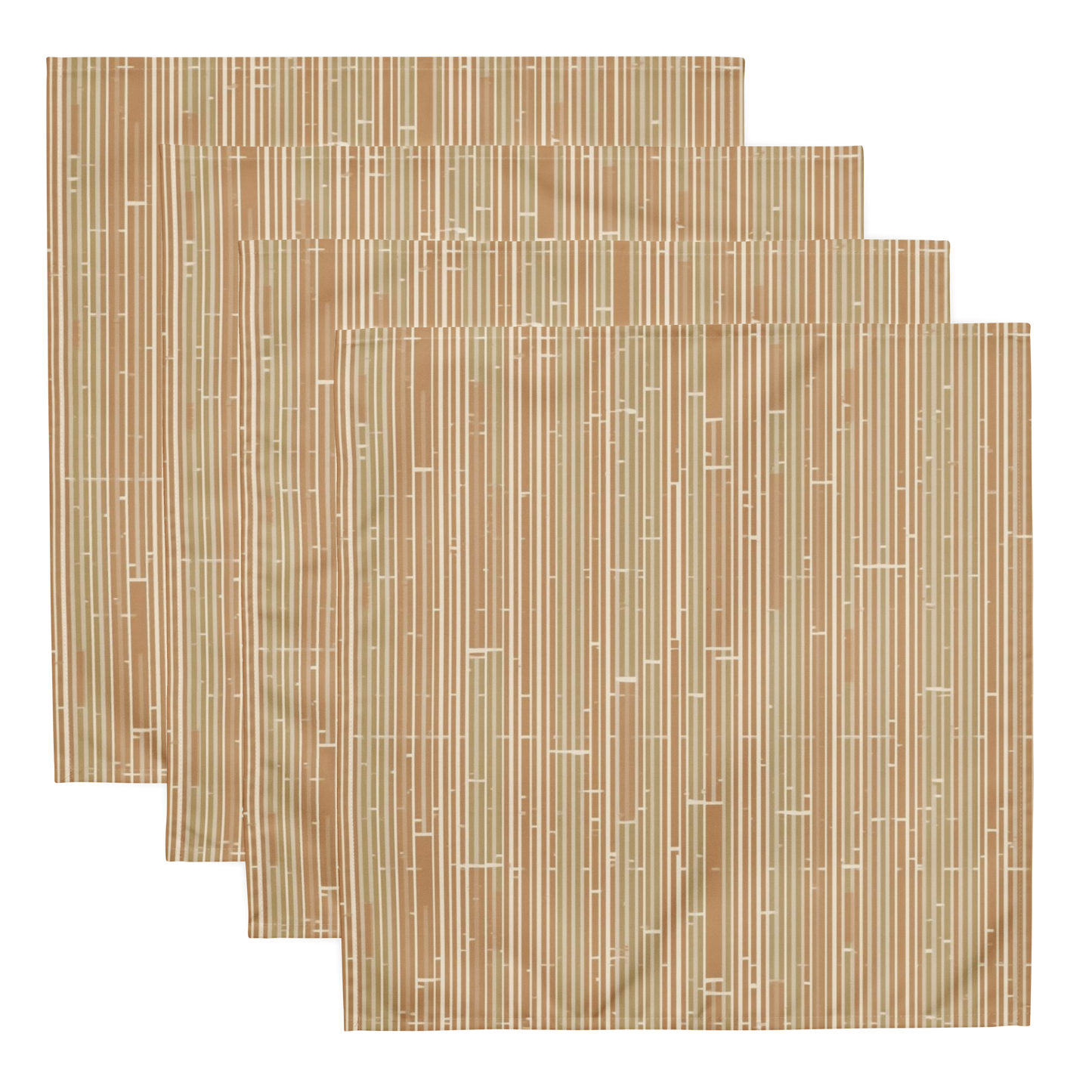 Caramel Grove Bamboo Cloth Napkins Set of 4 — Japandi Minimalist Take Textile Table Linen | Intimate Scale
