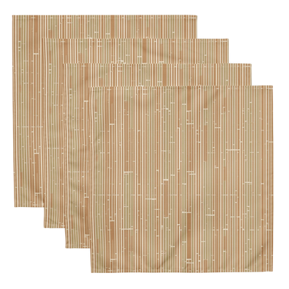 Caramel Grove Bamboo Cloth Napkins Set of 4 — Japandi Minimalist Take Textile Table Linen | Intimate Scale