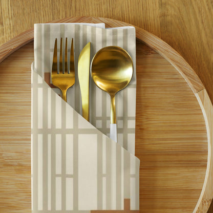 Shoji Screen Grid Cloth Napkins Set of 4 — Japandi Minimalist Geometric Table Linen