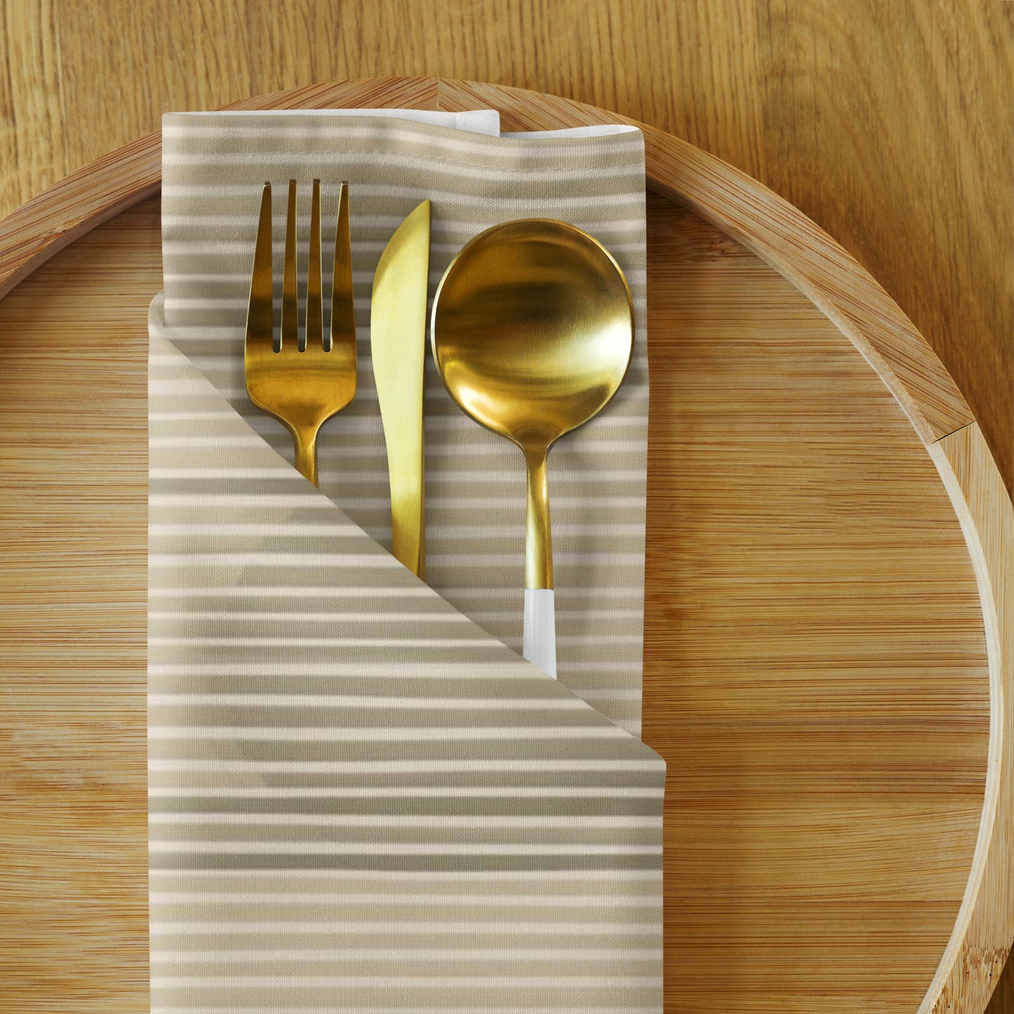 Shoji Shadow Cloth Napkins Set of 4 — Japandi Minimalist Washi Stripe Table Linen