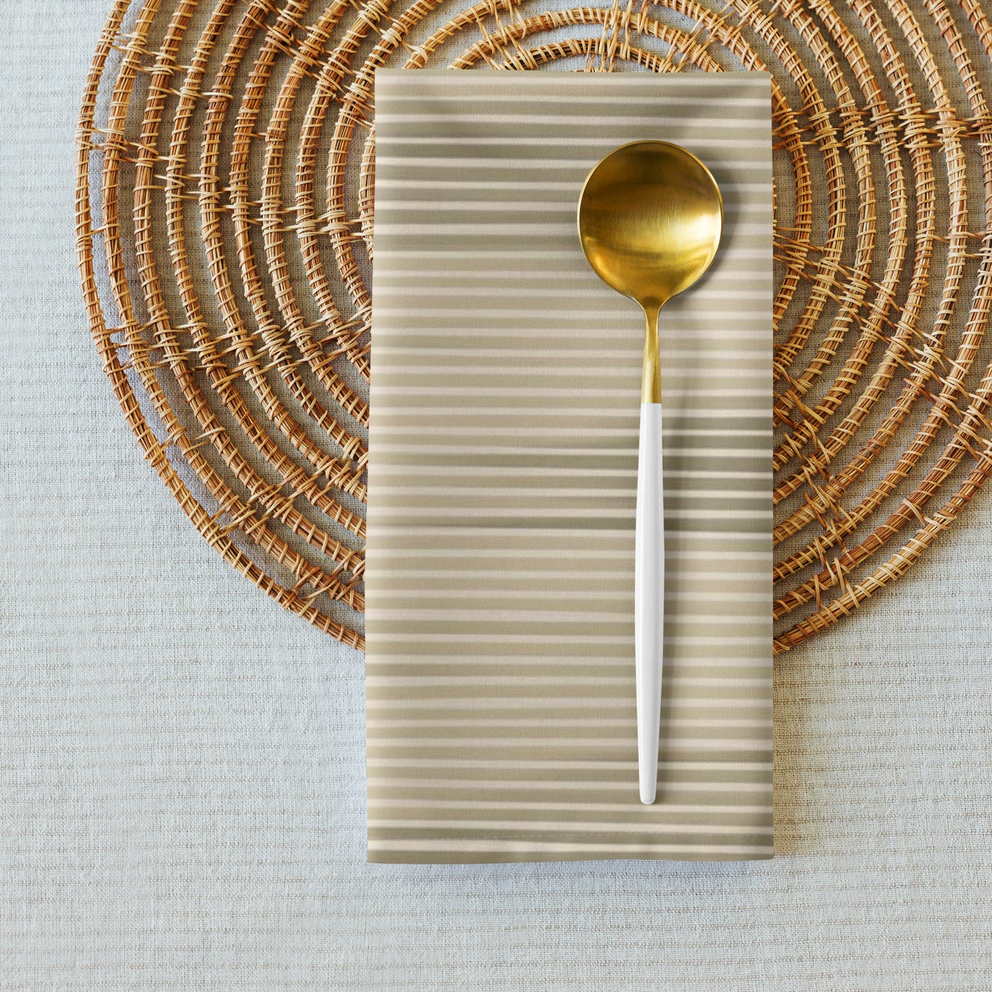 Shoji Shadow Cloth Napkins Set of 4 — Japandi Minimalist Washi Stripe Table Linen