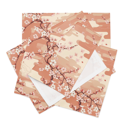 Sakura Cherry Blossom Placemats Set of 4 — Japanese Floral Table Linen | Japandi Botanical Dining Decor