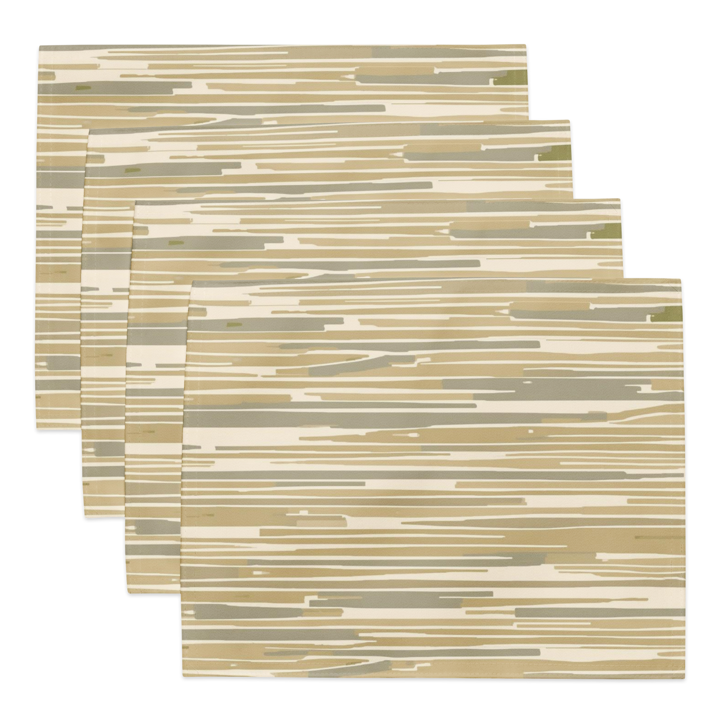 Drift Stone Placemats Set of 4 — Japandi Minimalist Abstract Stripe Table Linen