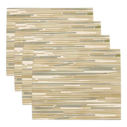 Drift Stone Placemats Set of 4 — Japandi Minimalist Abstract Stripe Table Linen