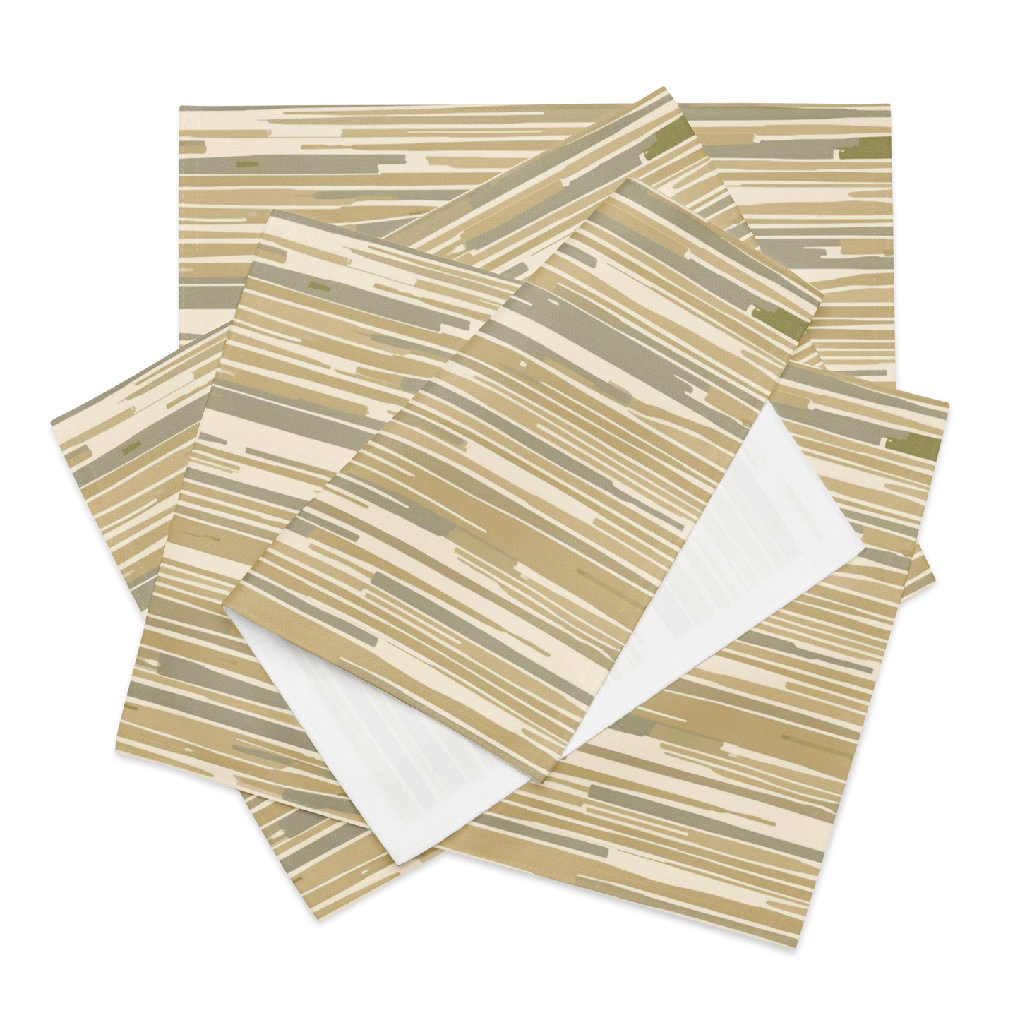 Drift Stone Placemats Set of 4 — Japandi Minimalist Abstract Stripe Table Linen